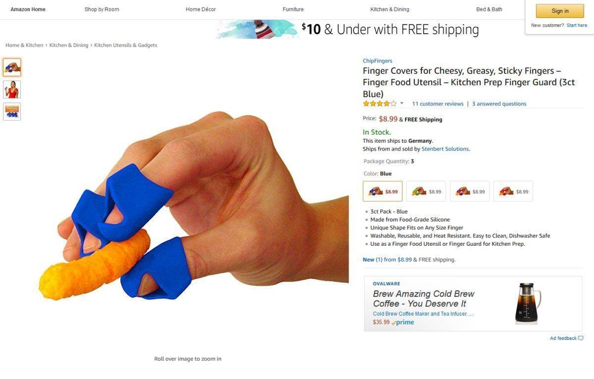 Schutz gegen fettige Chips-Finger.