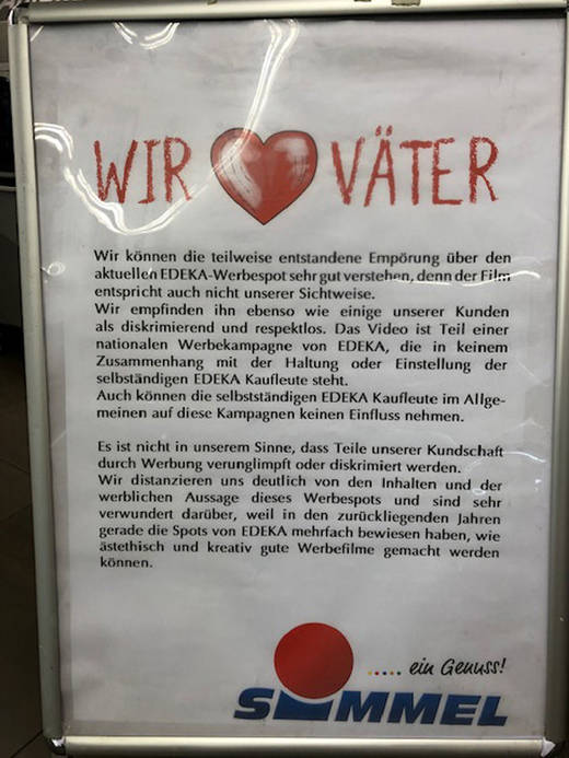 Edeka-Händler Simmel widersprach der Muttertagskampagne.