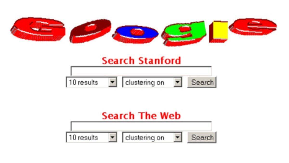 So sah das allererste Google-Logo, schon 1997 erstellt, aus.