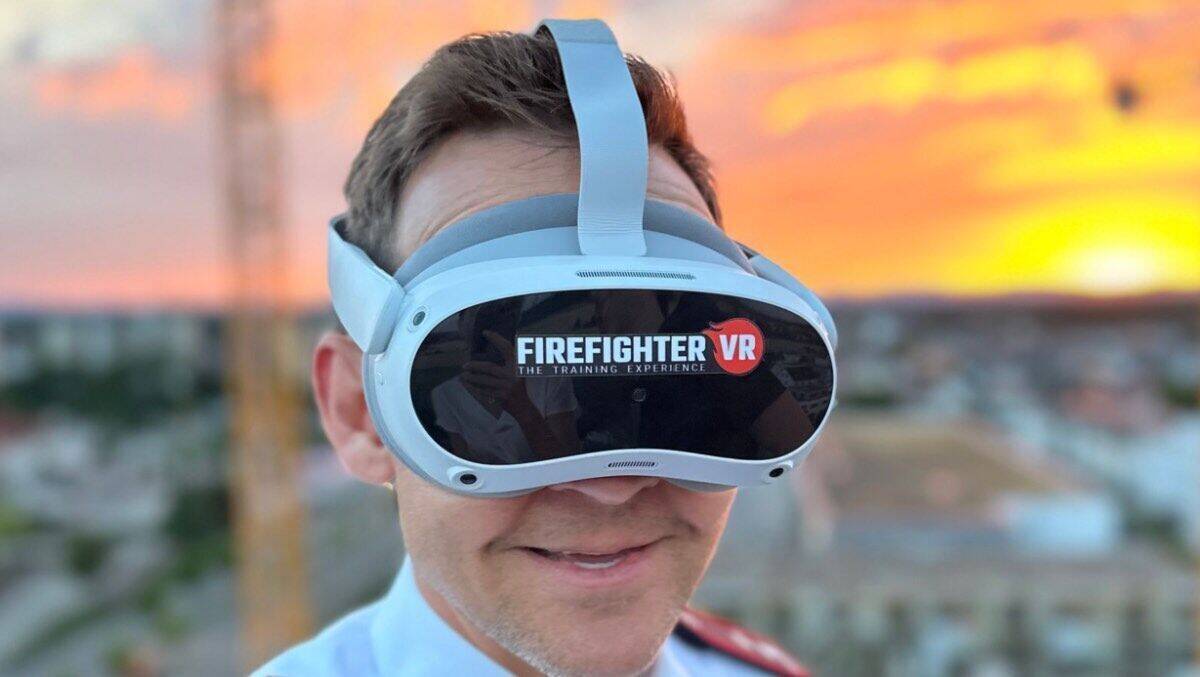 Mit der Firefighter-VR-Brille werden Einsätze bei Bränden simuliert.