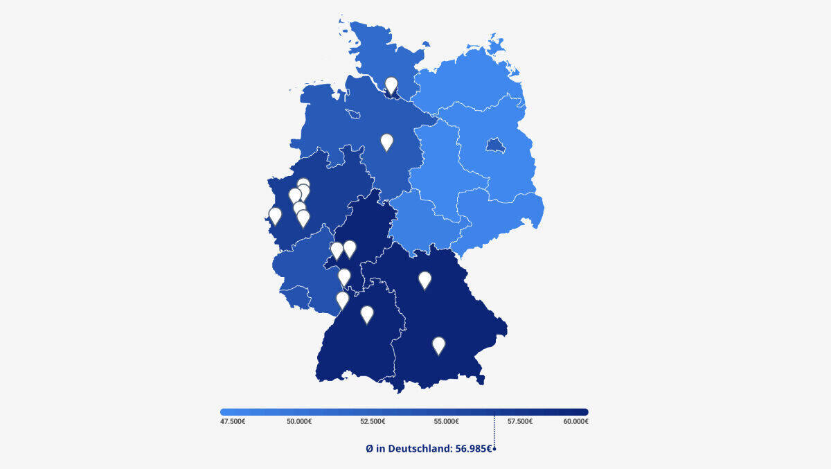 Im Süden verdienen Beschäftigte das meiste Geld.