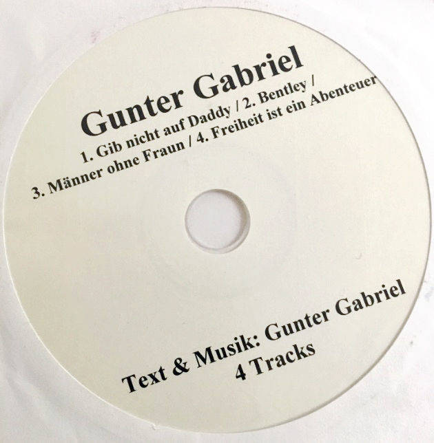 Die CD mit Gunter Gabriels Demo-Songs für Frank Behrendt.