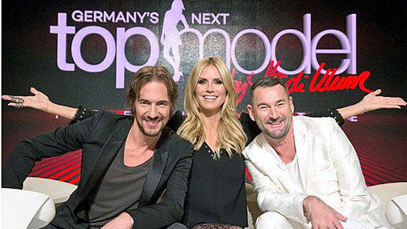 ProSieben mit Thomas Hayo (l.), Heidi Klum und Michael Michalsky in Runde elf von "Germany's Next Topmodel". (Foto: ProSieben).