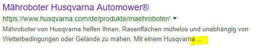 Die Google-Ergebnisse.