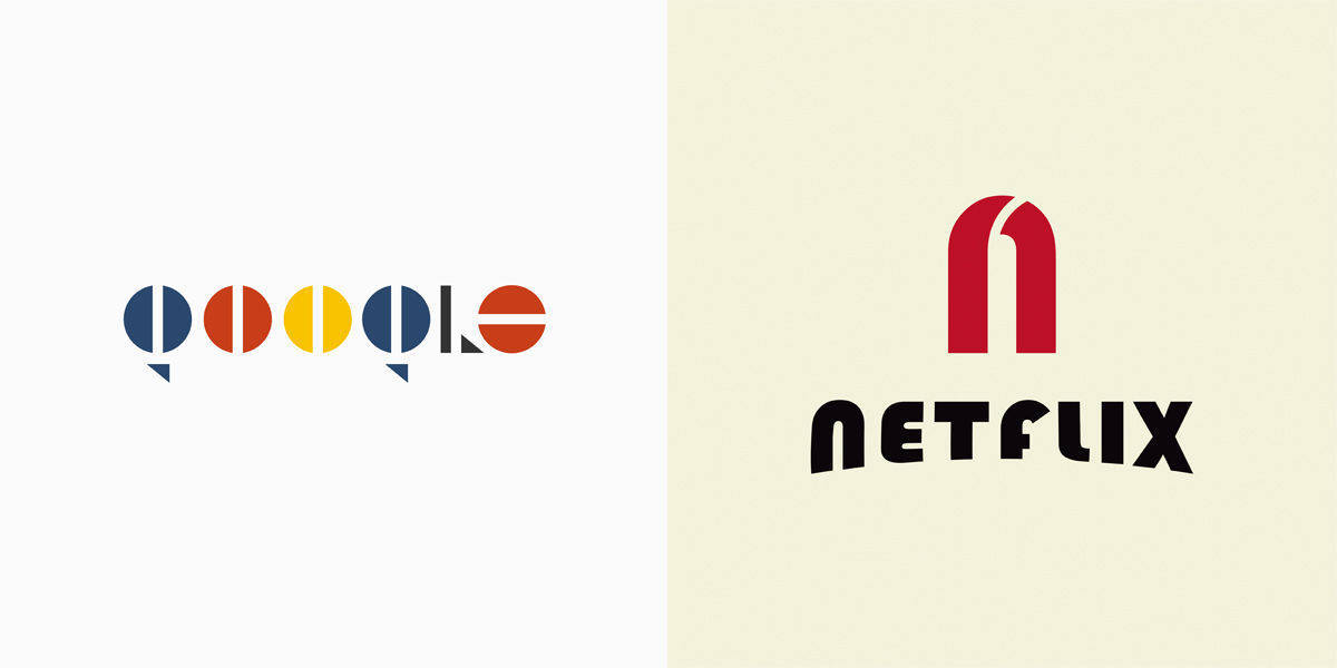 Google-Logo von Artopelago, Netflix im Bauhaus-Look von Ars Designs.