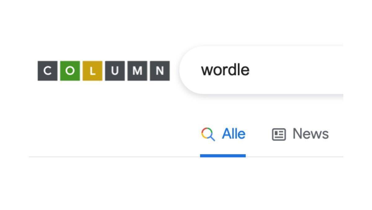 Blick auf das Wordle-Imitat von Google.