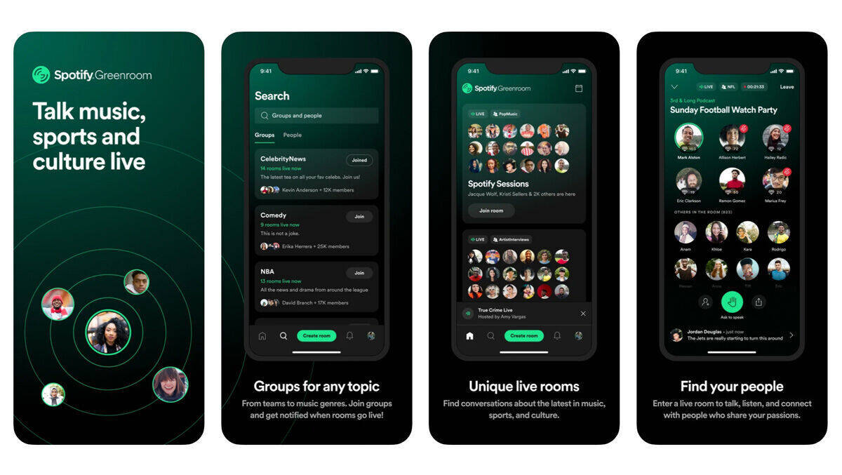 Grüne Hoffnung: Auch Spotify hat jetzt seinen Clubhouse-Klon.