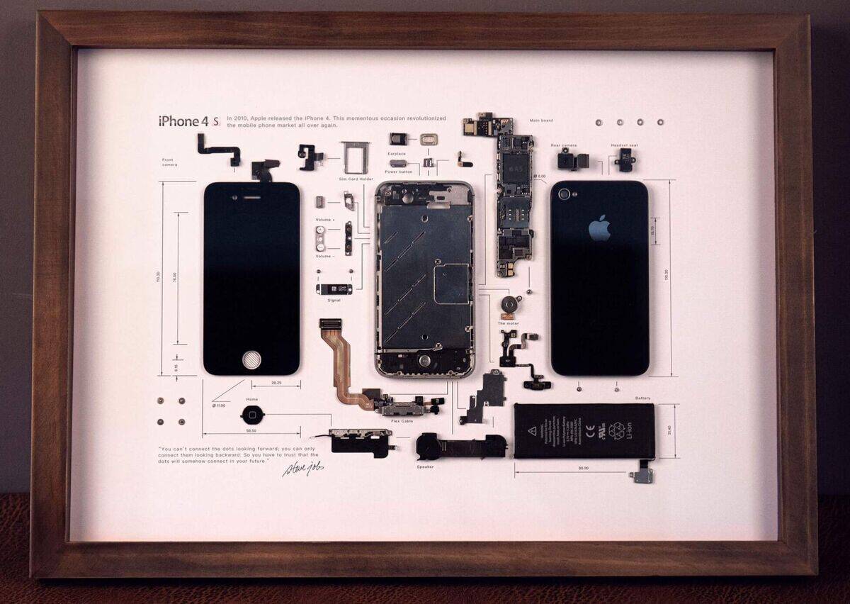 Es war einmal ein iPhone 4S: Für Fans zerlegt es die Firma Grid Studio in Einzelteile.