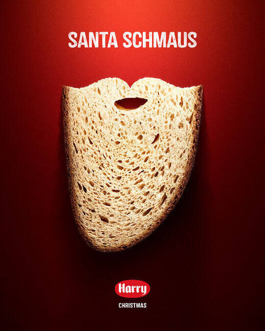Harry-Brot-Scheibe wird zum Weihnachtsmann.