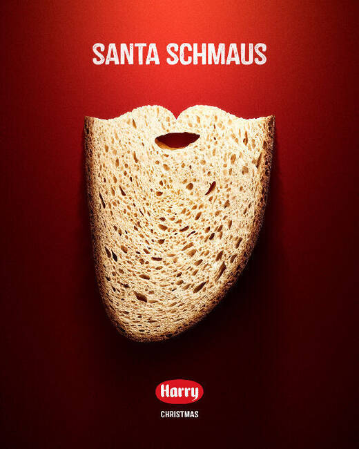 Harry-Brot-Scheibe wird zum Weihnachtsmann.
