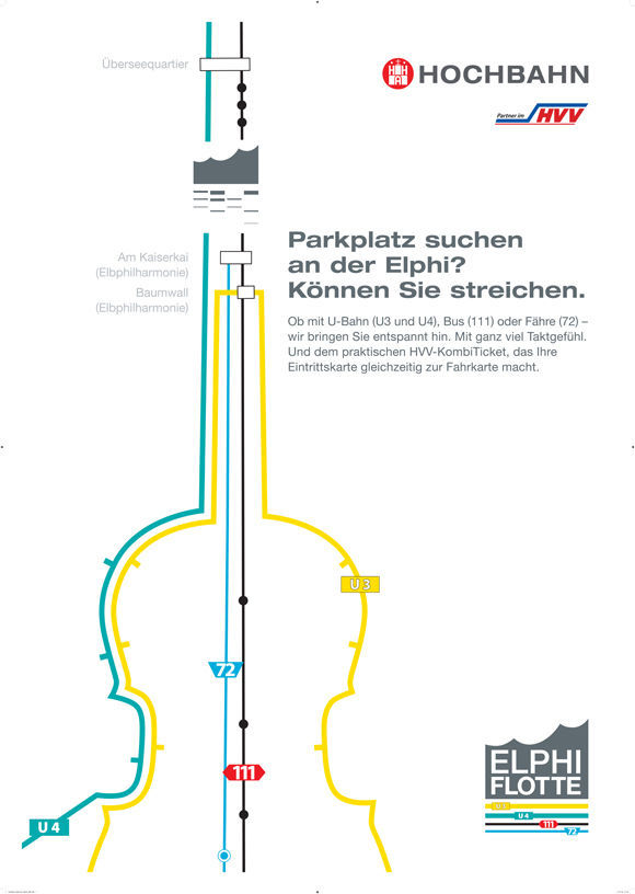 Hochbahn-Werbemotiv zur Elbphilharmonie-Eröffnung (Abb.: Saint Elmo's)