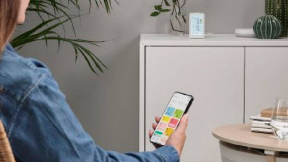 Die vom Sensor ermittelten Werte zeigt die Ikea-Home-App an.