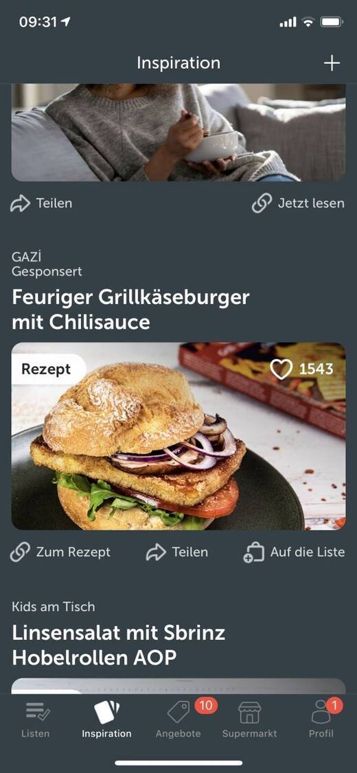 Wer nach Fleisch suchte, bekam Alternativen angezeigt - wie einen Grillkäse-Burger.