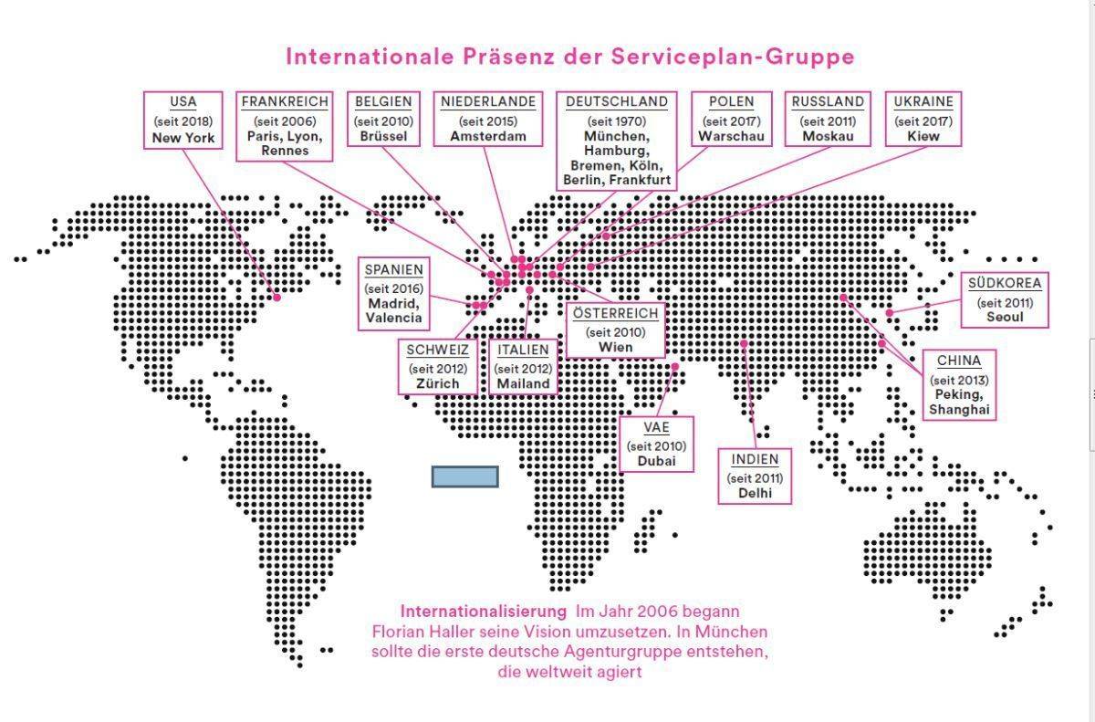 Internationale Präsenz der Serviceplan-Gruppe
