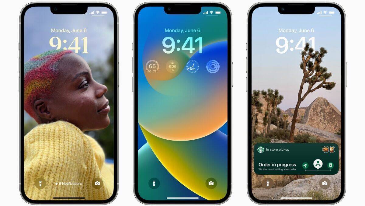 iOS 16 hat neue Sperrbildschirme mit mehr Einstell-Optionen gebracht.