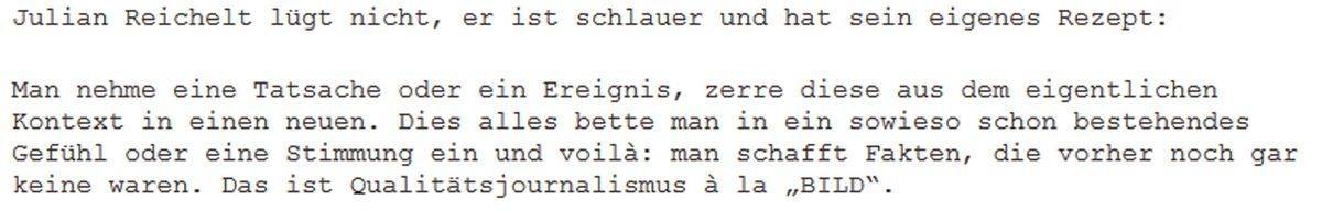 Johann Aschenbrenner analysiert die Wahrheiten in "Bild".