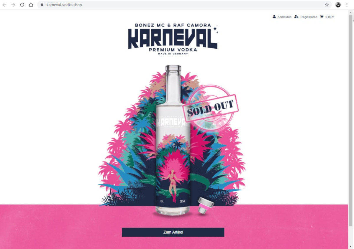 Seit dem Release am 05. August ist der Karneval Vodka dauerhaft ausverkauft.