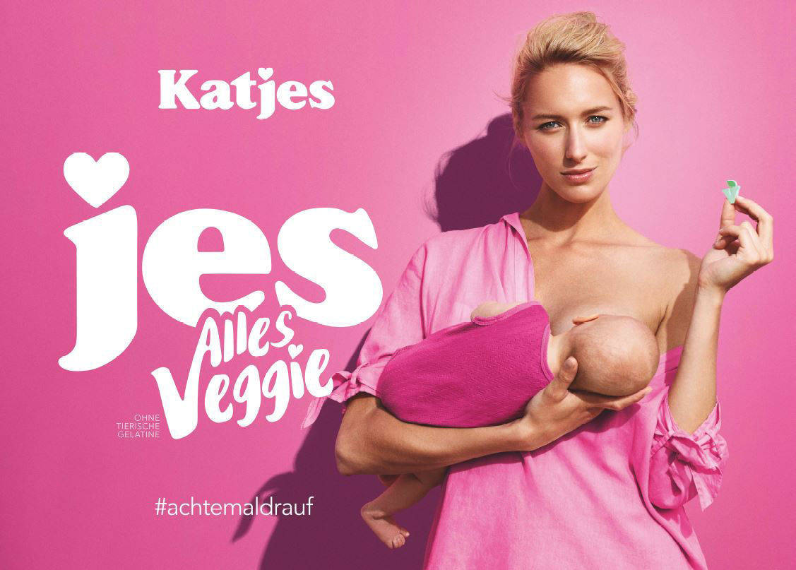 Katjes Plakat stillende Mutter