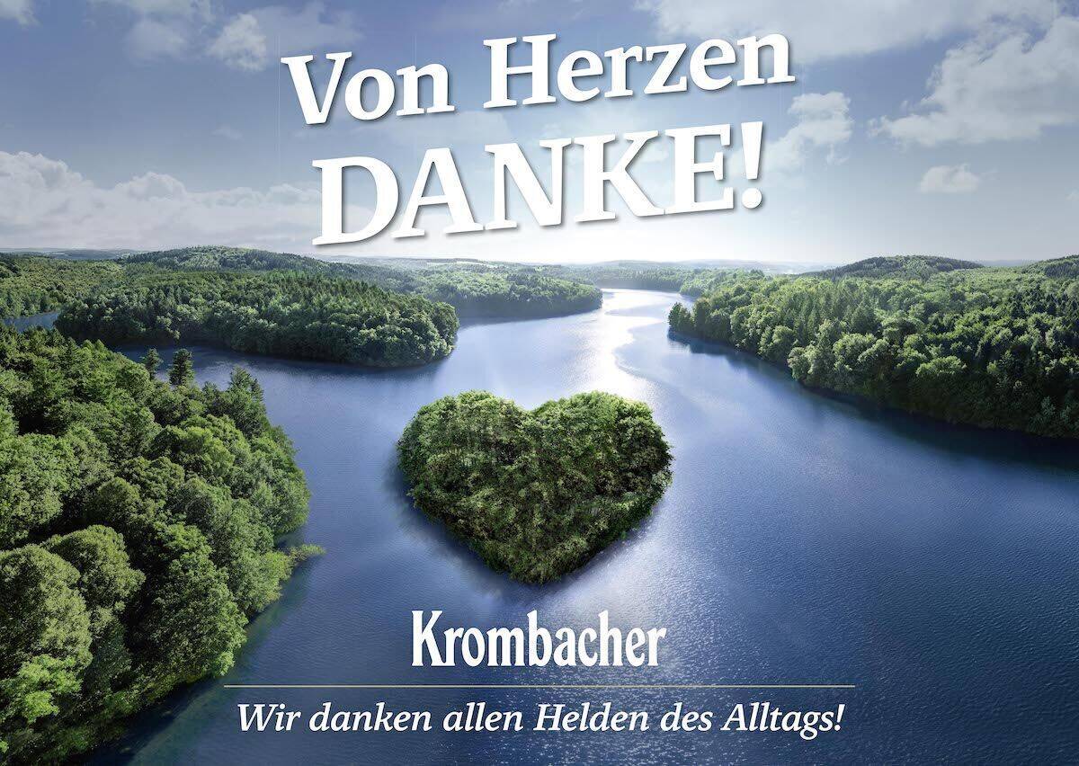 Mit dieser Kampagne bedankte sich Krombacher bei allen Corona-Helfern.