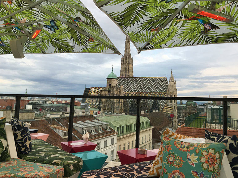 Blick von der neuen Dachterrasse des Hotel Lamée.