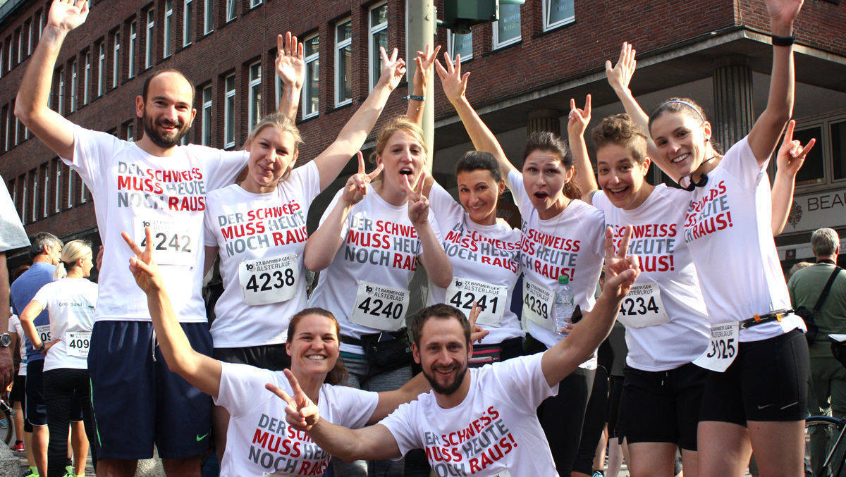 Die Laufgruppe beim Alsterlauf.