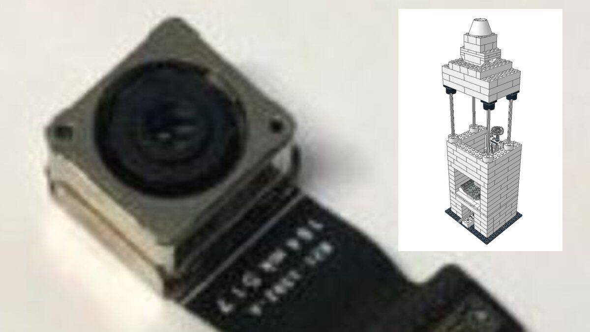 Hochauflösend, aber niedrigpreisig: Das iPhone-Lego-Mikroskop mit integrierter iPhone-5-Linse.