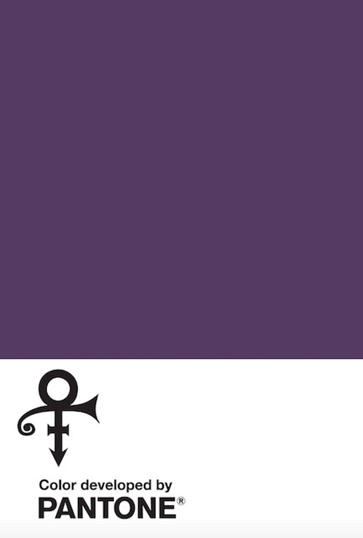 "Love Symbol #2" mit Farbton, Namen und Symbol: Prince' Farbe ist ein dunkles Violett. (Pantone)