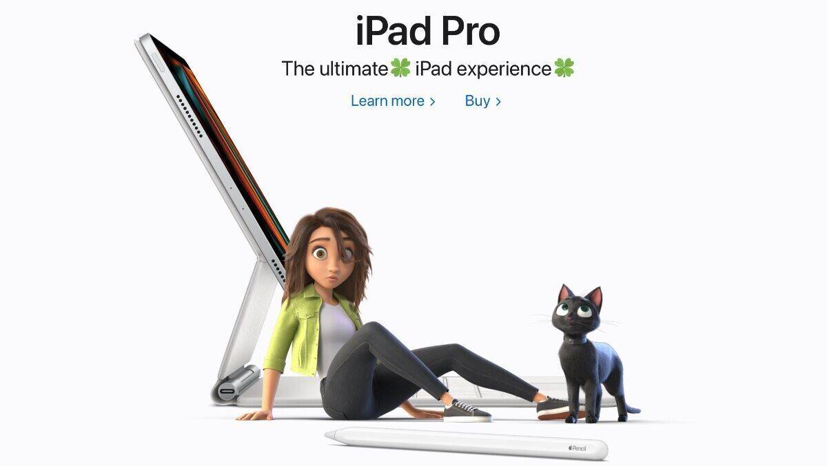 Die "Luck"-Figuren tänzeln auch ums iPad Pro und den Pencil.