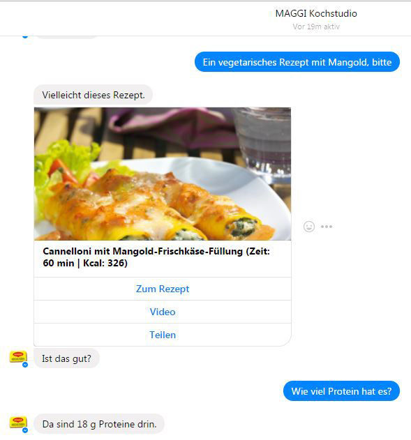 Maggi Chatbot Beispiel 1