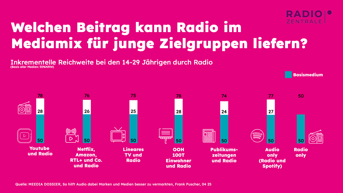 Infografik Mediamix junge Zielgruppe