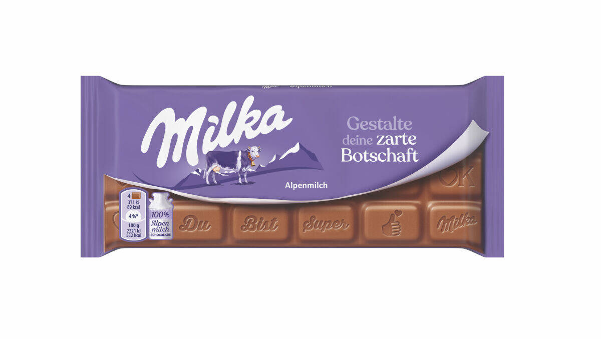 Milka verkündet zarte Botschaften.