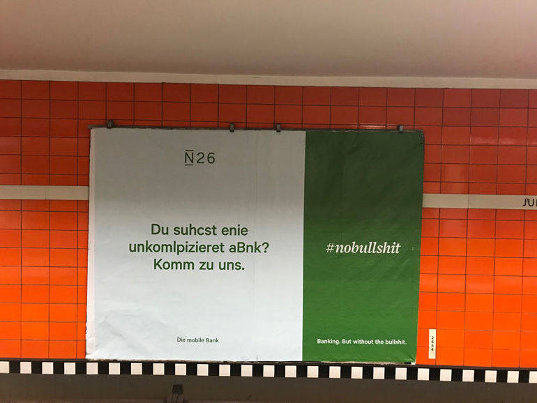N26-Werbung in Frankfurt