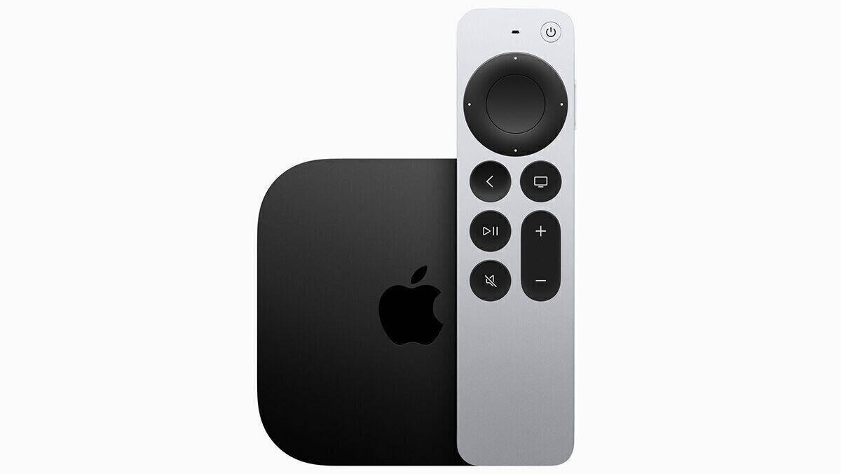 Kleiner Kasten mit Siri Remote: Das neue Apple TV startet bei 169 Euro (128 GB Speicher).