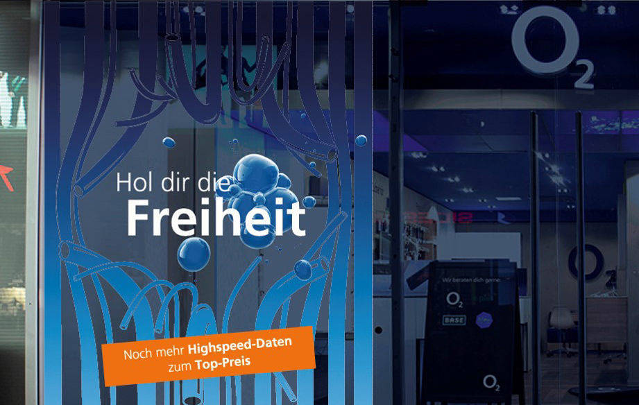 O2 Freiheit ist Kampagne Point of Sale