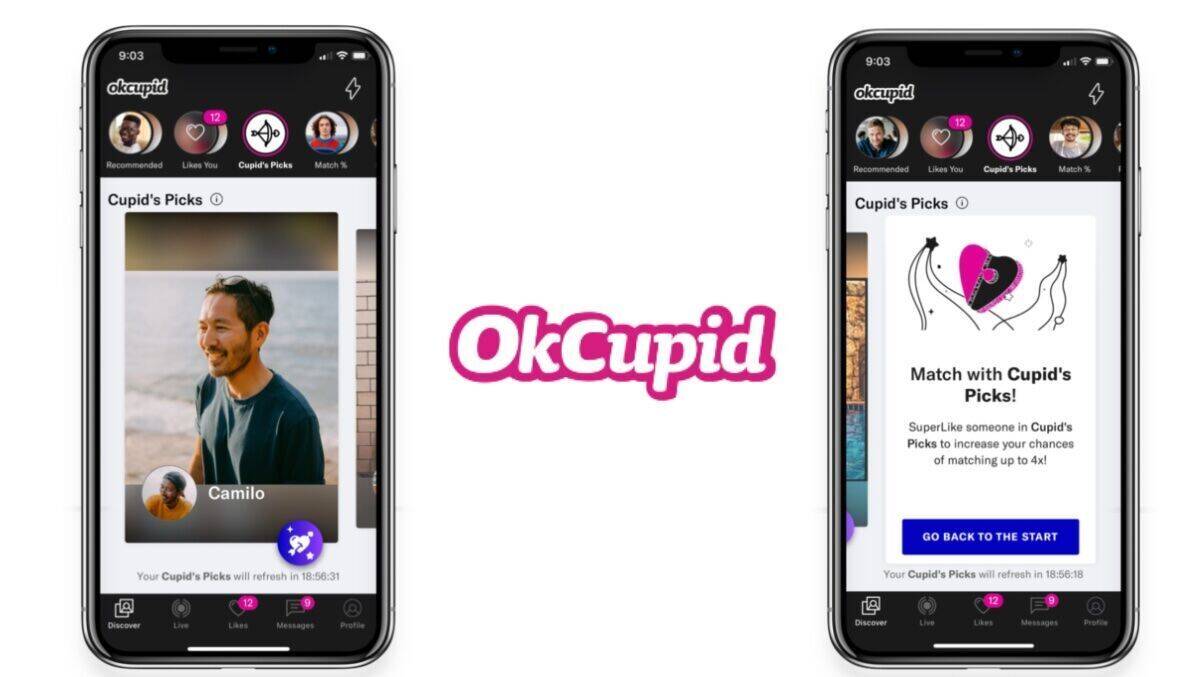 Erster Blick auf das neue Feature "Cupid's Pick" am Smartphone.