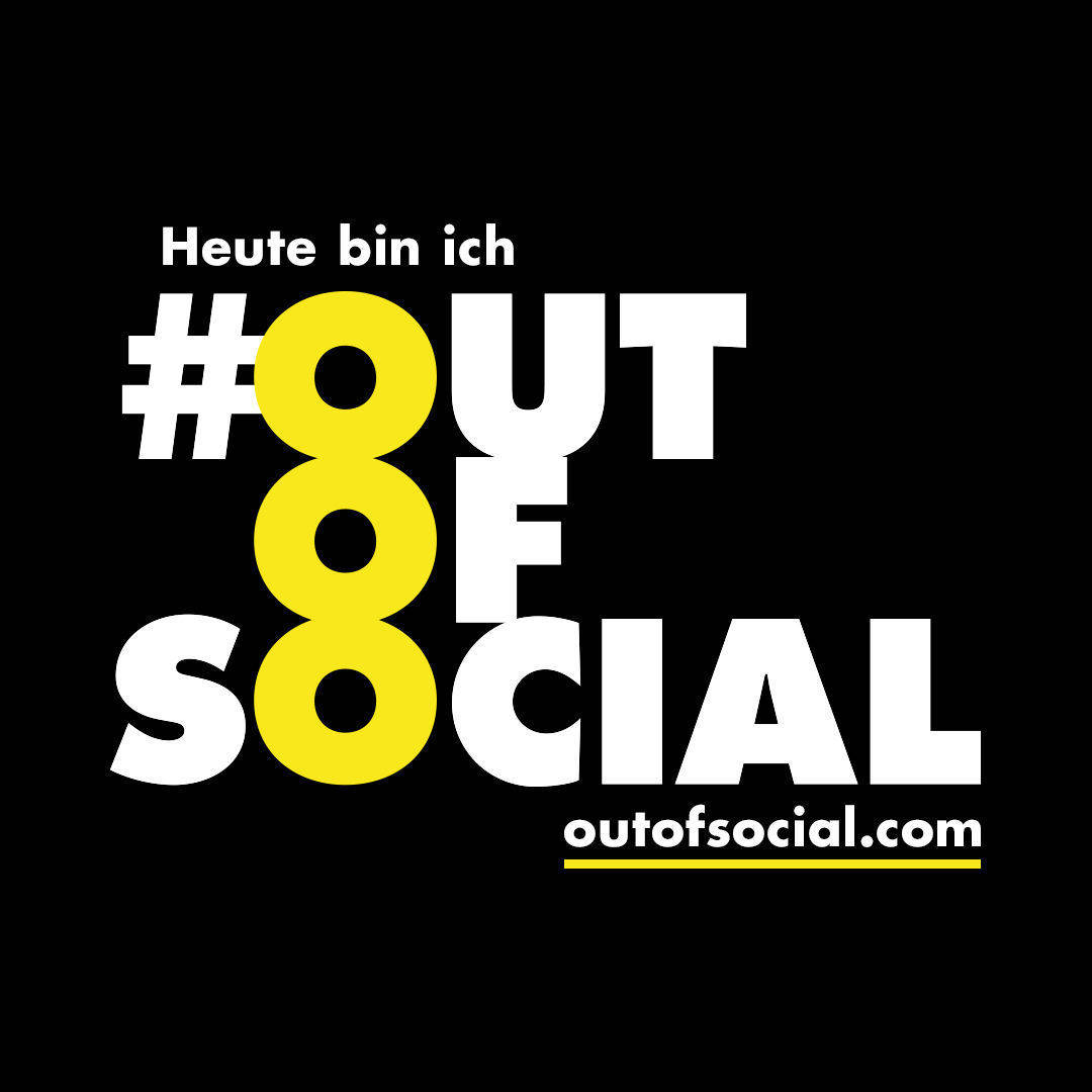 Das Logo der Aktion markiert den Start des #outofsocialtages, bei dem jeder mitmachen kann.