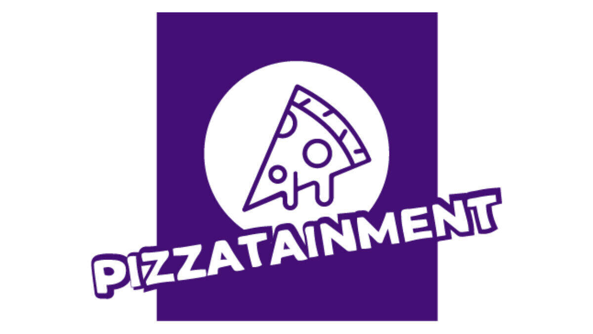 Mit diesem Logo startet das "Pizza-Unterhaltungs-Programm".