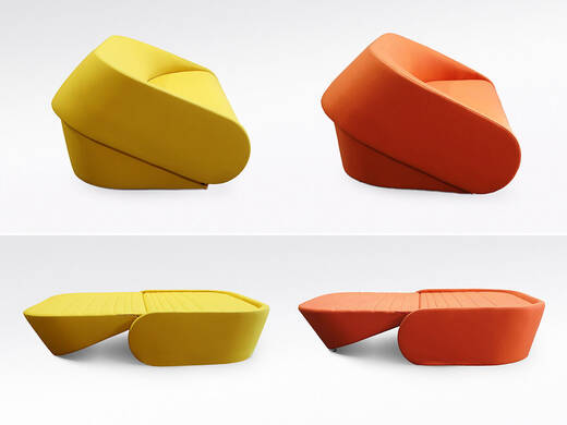 1. Preis: Prostoria Sofa. Links das Original aus Kroatien, rechts die Fälschung aus Großbritannien.