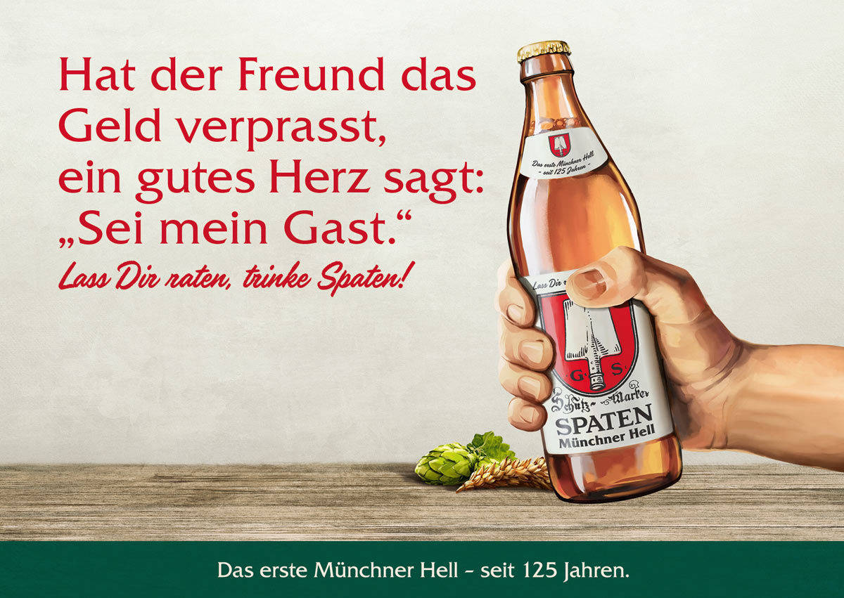 Plakatmotiv für Spaten zum 125. Geburtstag.