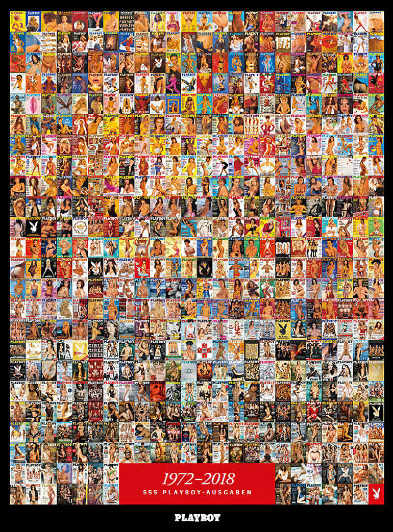 Das Poster zur Playboy-Jubiläumsausgabe - mit allen 555 deutschen Ausgaben.