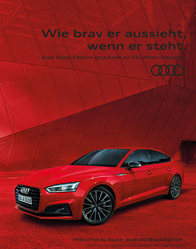 Die Audi-Anzeige von Kolle Rebbe für den reifen "Playboy".