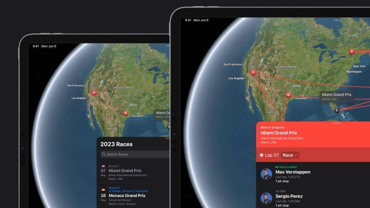 "Race Control" bietet umfassende Statistiken auf einem interaktiven Globus.