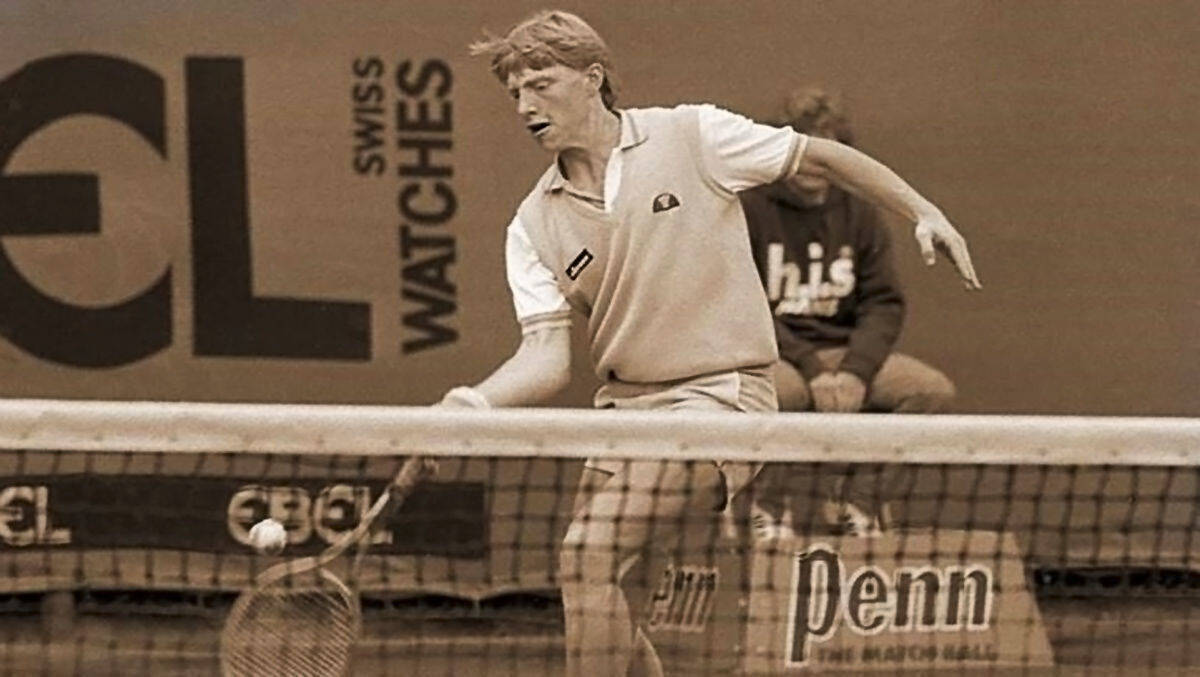 Der junge Tennis-Held Boris Becker.