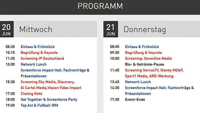 Screenings und Kongress wechseln sich ab.