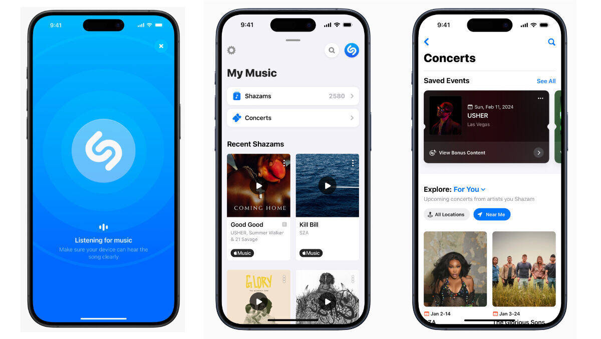 Blick in die Shazam-App, die es auch für Android und den Galaxy Store gibt.