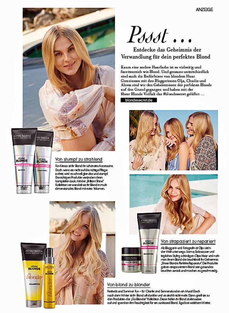 Content Ads in Burda-Zeitschriften.