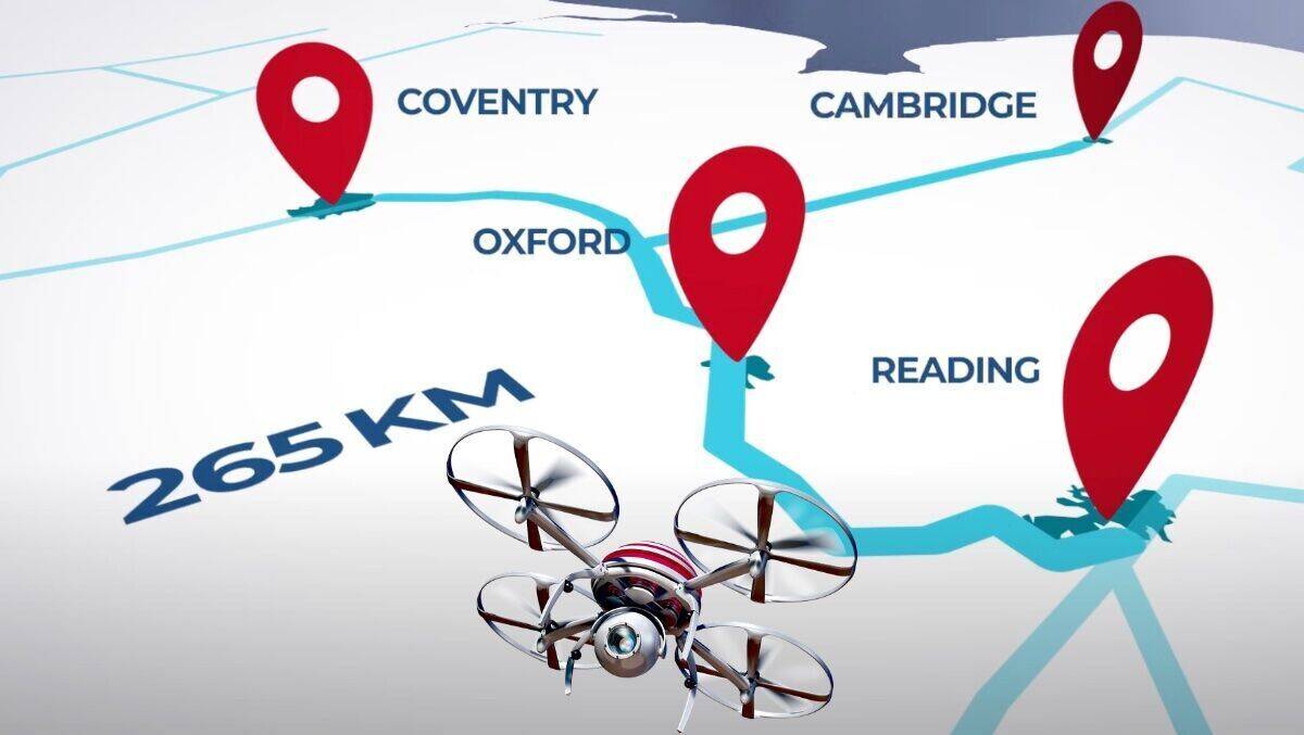 In dieser britischen Region kreisen die Skyway-Drohnen ab 2024.