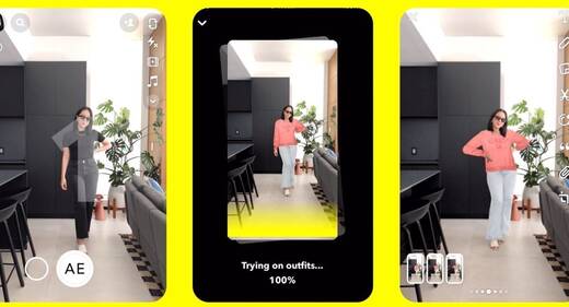Snapchat ermöglicht virtuelle Anproben mit AR-Technologie.