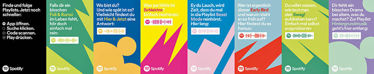 So hängt Spotify am Bauzaun.