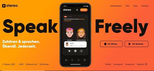 Stereo ist für Apple- und Android-Nutzer offen.
